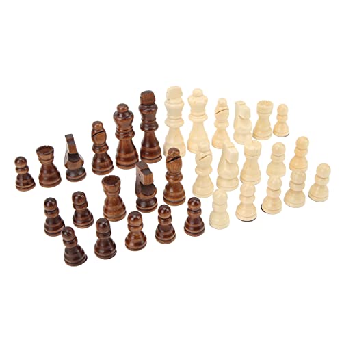 SUNGOOYUE 32 PCs Holzschachstücke Setzen Sie Internationale Schachfiguren mit Weichem Filzboden Anti-Rutsch-Design für Schachbrettspielliebhaber von SUNGOOYUE