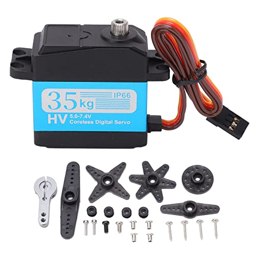 SUNGOOYUE 35KG Lenkgetriebe Servo, Edelstahl RC Digital Servo Wasserdichtes Digitales Lenkgetriebe Servo für 1/10 RC Auto Boot Roboter SUNGOOYUE 35KG Lenkgetriebe Servo, Edelstahl RC Digital Servo Wasserdichtes Digitales Lenkgetriebe Servo für 1/10 RC Auto Boot Roboter von SUNGOOYUE