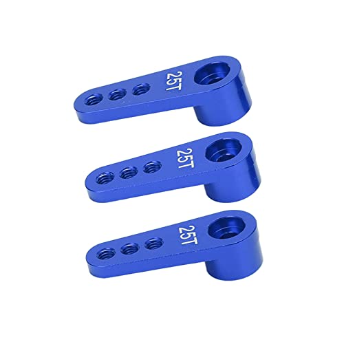 SUNGOOYUE 3Pcs Aluminium 25T RC Servo Hörner Metalllenkarm Kompatibel mit 1/8 1/10 RC Auto(Blau) von SUNGOOYUE