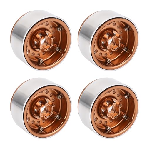 SUNGOOYUE 4 PCs 1:10 RC Crawler Wheel Hub, Aluminiumlegierung RC -Auto Rundlochrad Hubs für RC Crawler Car (Brown) von SUNGOOYUE