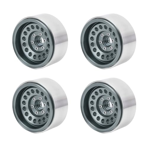 SUNGOOYUE 4 PCs 1:10 RC Crawler Wheel Hub, Aluminiumlegierung RC -Auto Rundlochrad Hubs für RC Crawler Car (Ti-Farbe) von SUNGOOYUE