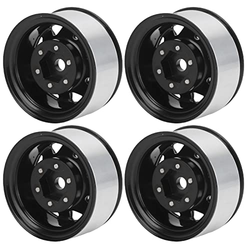 SUNGOOYUE 4 Stcs Rad Nabe, 1,55 Zoll RC Rad Rim Hub Universal RC Hubs für Axiale AX90069 -Crawler (weiß (Black) von SUNGOOYUE