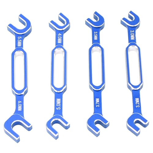 SUNGOOYUE 4PCS RC Auto-Reparatur-Schraubens CHL üssel, Aluminium Legierung Wartungs-Schraubens CHL üssel 3,0-6,0mm Kugelgelenk-Entferner Zum Einstellen von Kugelgelenken (Blue) von SUNGOOYUE