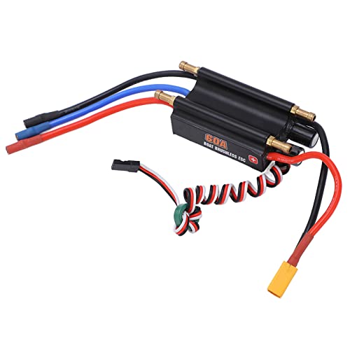 SUNGOOYUE 60A Brushless ESC mit XT60-Stecker, BEC-Schalter Wasserdichter Elektronischer Geschwindigkeitsregler für RC-Boote von SUNGOOYUE