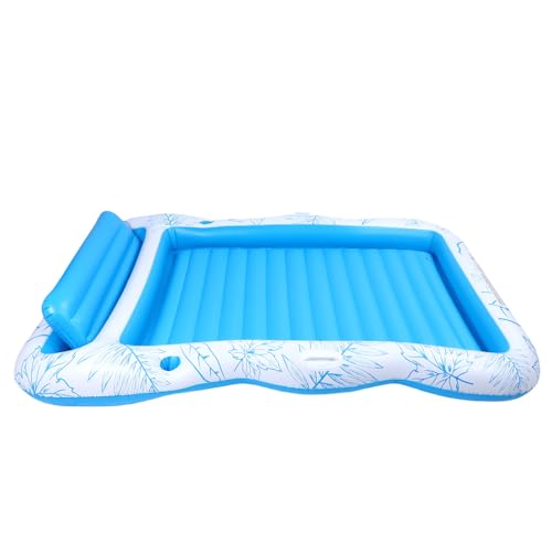 SUNGOOYUE Aufblasbares Bräunungspool Liegeschwimmbett für Pool Beach & Garten mit Kissen 2-Personen-verdickte PVC-schnelle Inflation 81,9 X 53,9 Zoll SUNGOOYUE Aufblasbares Bräunungspool Liegeschwimmbett für Pool Beach & Garten mit Kissen 2-Personen-verdickte PVC-schnelle Inflation 81,9 X 53,9 Zoll von SUNGOOYUE