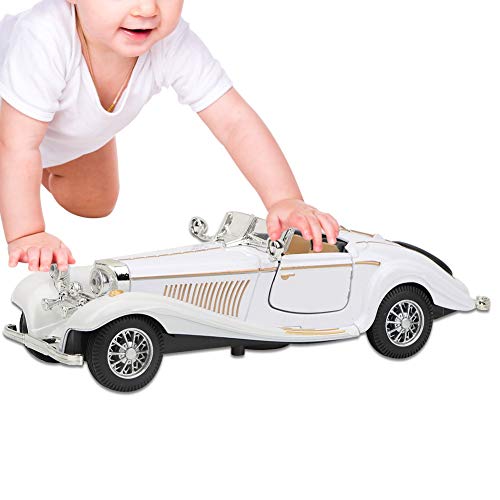 SUNGOOYUE Auto-Spielzeug Zum Zurückziehen, Legierung, Vintage, Hohe Simulation, Auto-Fahrzeug-Modell, Spielzeug mit Sound, Licht, Autos und Rennwagen für - und Kinderfahrzeuge (White) von SUNGOOYUE