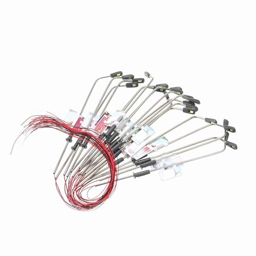 SUNGOOYUE Bahnstreet Lighting Model, 20pcs White Model Streetlichter Layout Laternenpfahl für Modellenthusiasten (warmes Weiß und Skala 1) von SUNGOOYUE