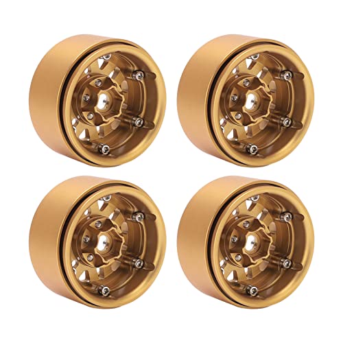 SUNGOOYUE Beadlock -Felgen, 4 Stcs Messing Schwere 1,9 -Zoll Beadlock Radkabine für Axial SCX10 90046 AXI03007 D90 D110 TF2 für 1/10 RC Auto von SUNGOOYUE