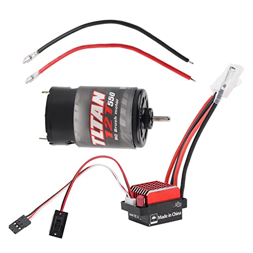 SUNGOOYUE Bill-X60 60A/360A-Motor des Motorbürstens für Automobil-RC, Lipo 2-3 oder 5-9 NIMH-Spannungsbereich, 7,4-V-Nennspannung, für EIN Universelles Auto 1/10 RC (12T) von SUNGOOYUE