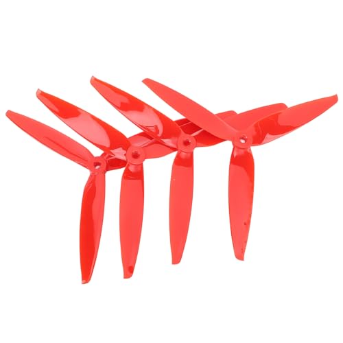 SUNGOOYUE Blade Propeller, 4PCS 7040 FPV Propeller Set mit 3 Blättern für 7 Zoll 8 Zoll FPV RC Racing Drone (Rot) von SUNGOOYUE