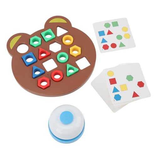 SUNGOOYUE Buntes Geometrisches Formpassungsspiel mit Bell und 30 Fragenkarten, Sensorisches Bildungsspielzeug für 1-8-Jährige SUNGOOYUE Buntes Geometrisches Formpassungsspiel mit Bell und 30 Fragenkarten, Sensorisches Bildungsspielzeug für 1-8-Jährige von SUNGOOYUE