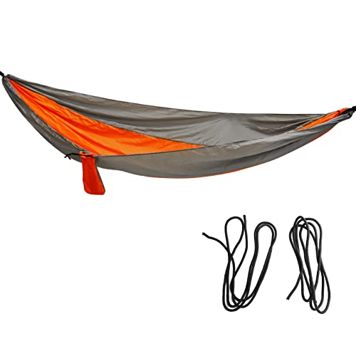 SUNGOOYUE Camping-Hängematten-Set, Tragbare Hängematte mit Zugseil, Verbreiterte Hängeschaukel für Indoor-Outdoor-Camping, Silbergrau und Orange SUNGOOYUE Camping-Hängematten-Set, Tragbare Hängematte mit Zugseil, Verbreiterte Hängeschaukel für Indoor-Outdoor-Camping, Silbergrau und Orange von SUNGOOYUE