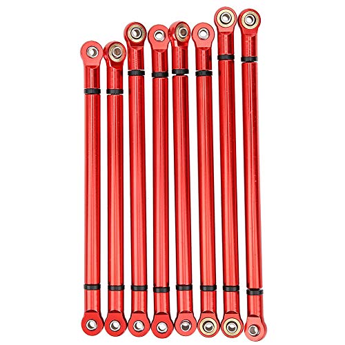 SUNGOOYUE Chassis -Linkstangen, 8pcs Aluminiumlegierung Linkstange für SCX10 1/10 Skala 313 Mm Radstand RC Crawler Car (Rot) von SUNGOOYUE
