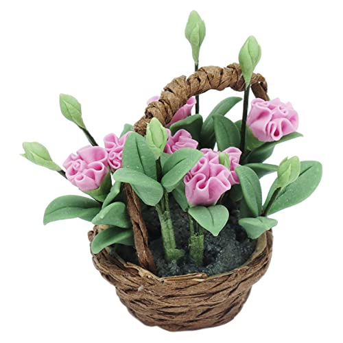SUNGOOYUE Clay Flower Puppenhaus Miniatur Exquisites Dekorationsmodell des Heimkorbs für Kinderpuppen SUNGOOYUE Clay Flower Puppenhaus Miniatur Exquisites Dekorationsmodell des Heimkorbs für Kinderpuppen von SUNGOOYUE