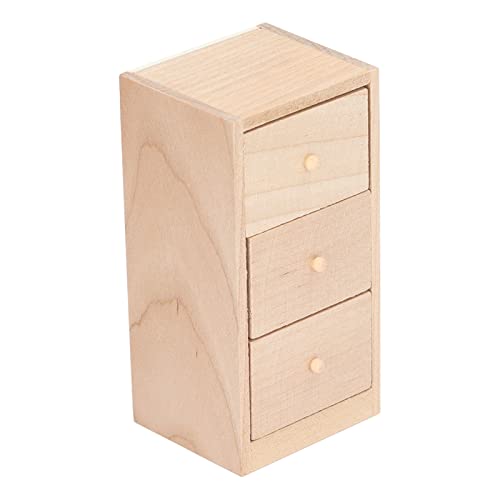 SUNGOOYUE DIY Malted HOLZEN KANKE Modell, MINI BIRCHEN Holz Holz Haus Lagerschrank Dekor 1:12 Scale Baby House von SUNGOOYUE