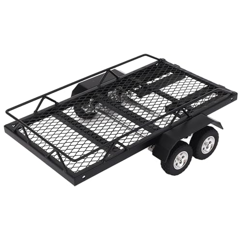 SUNGOOYUE Dual -Achsen 1:24 RC -Anhänger Im Maßstab, Hoher Ladung Rugged RC Off Road Trailer für SCX24 FCX24 Crawler Car von SUNGOOYUE