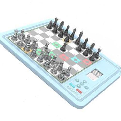 SUNGOOYUE Electronic Chess Set Intelligente Unterrichtspraxis 200 Positionen 18 Levels Schachbrett für Erwachsene, Tragbares Magnetspiel für Schulreisen für die Heimschule (Blue) von SUNGOOYUE