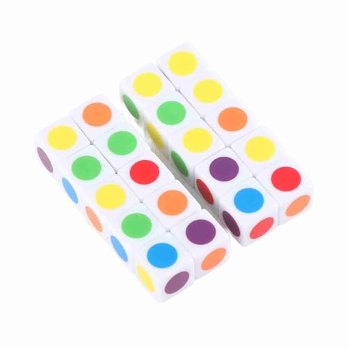 SUNGOOYUE Farbige Würfel 6 Farben Rechtswinkel Unterrichtswürfel für Brettspiele, Langlebiger Kunststoff, 20 Set von 20 SUNGOOYUE Farbige Würfel 6 Farben Rechtswinkel Unterrichtswürfel für Brettspiele, Langlebiger Kunststoff, 20 Set von 20 von SUNGOOYUE