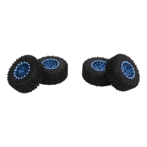 SUNGOOYUE Gummireifen für Axiale SCX24 1/24 RC -Auto, Aluminiumlegierung Rims Hub, Einfache Installation für RC -Auto Fanatiker, Lange Lebensräder und Reifen (Blue) von SUNGOOYUE
