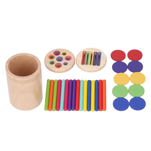 SUNGOOYUE Hölzerne Farbsortierspielzeug Farberkennungsspiel für Kleinkinder mit 16 Sticks 10 Runde Stücke Pädagogische Fine Motor Skills Toy SUNGOOYUE Hölzerne Farbsortierspielzeug Farberkennungsspiel für Kleinkinder mit 16 Sticks 10 Runde Stücke Pädagogische Fine Motor Skills Toy von SUNGOOYUE
