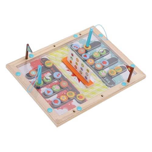 SUNGOOYUE Hölzernes Labyrinth Puzzle -Spielzeug, Holzlabyrinth -Spiel Holzhirn Teaser mit Innovativem Kontrollhebel für Handaugenkoordination 2 Spieler Wettbewerb Sicherer Gummiholz von SUNGOOYUE