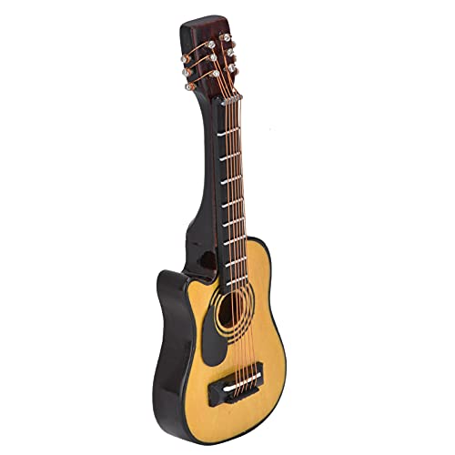 SUNGOOYUE Holzgitarrenmodell mit Glatten Kanten für Dollhouse -Bildschirm, 1:12 Scale Babyhäuser, Birken- und Metall Mini Instrumentenmodell (Ballade) von SUNGOOYUE