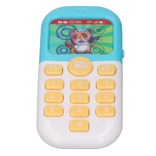 SUNGOOYUE Interaktiver Telefon Spielzeug Kleinkind Lernung Telefon Pädagogische Rolle Spielzeug mit Musiklichtern für die Entwicklung Frühes Lernen (Blue) von SUNGOOYUE