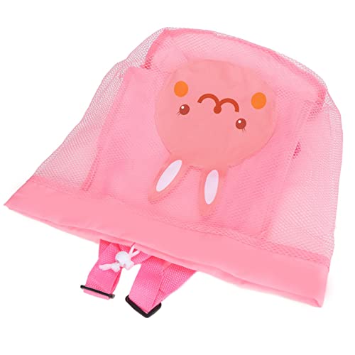 SUNGOOYUE Kinderspeicherbeutel Sehr Großer Faltbarer Strandbeutel Im Netz mit Schultergurt, Zum Schwimmen des Fitnessstudios (PINK) von SUNGOOYUE