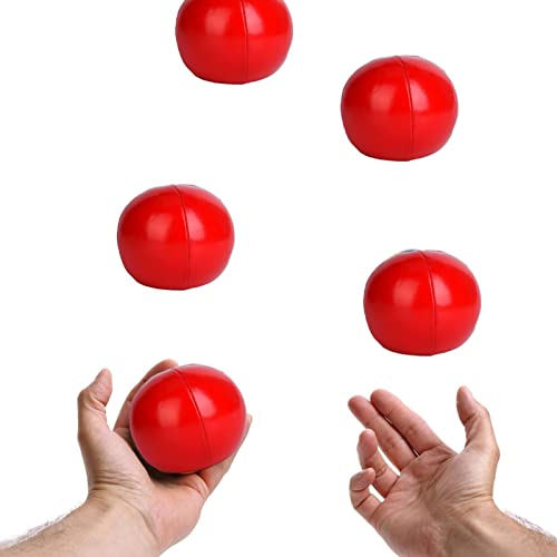 SUNGOOYUE Langlebige PU Jonglery PU an Anfänger und Profis, Koordinierungsübung für, 3 PCs Rot/Gelb/Blau/Weiß Kit (Rot) von SUNGOOYUE