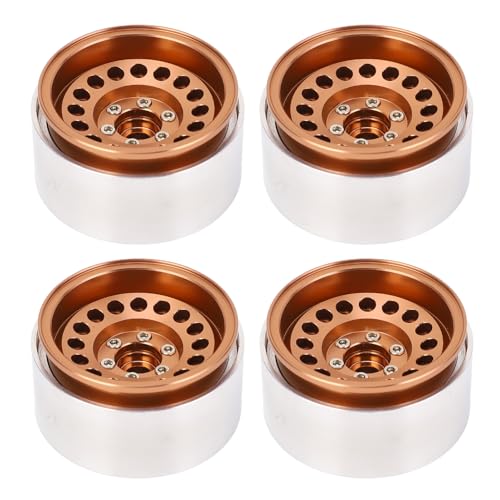 SUNGOOYUE Leichte 4 Stück 1:10 RC Raupen Radnabe, RC Auto Rundloch Rad Naben Ersatzteile für RC Raupen Auto (Brown) von SUNGOOYUE