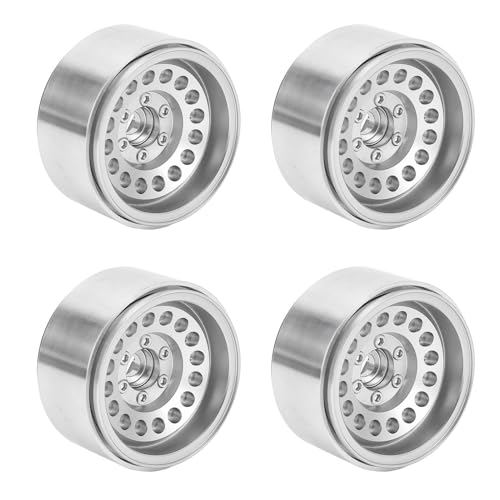 SUNGOOYUE Leichte 4 Stück 1:10 RC Raupen Radnabe, RC Auto Rundloch Rad Naben Ersatzteile für RC Raupen Auto (Silver) von SUNGOOYUE