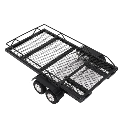 SUNGOOYUE Metall RC -Anhänger, 1:18 Skala -Hitch -Mount -Doppelachse -Upgrade -Teile mit 4 Reifen für RC -Auto von SUNGOOYUE