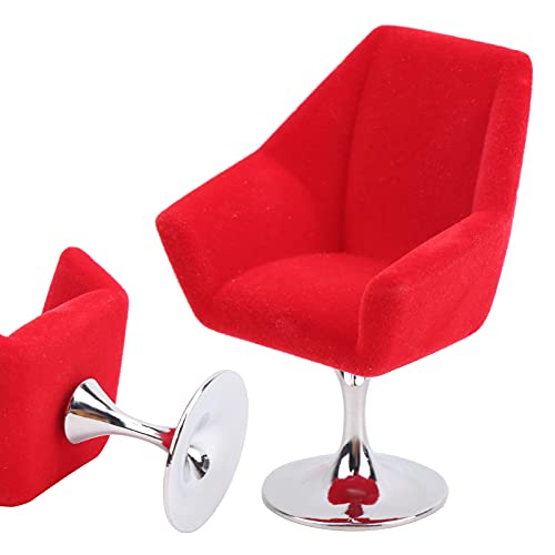 SUNGOOYUE Mini Möbelsemair mit Verstößen, 1:12 Puppenhausstuhl für Mini -Wohnkultur (Gelb (Rot) von SUNGOOYUE