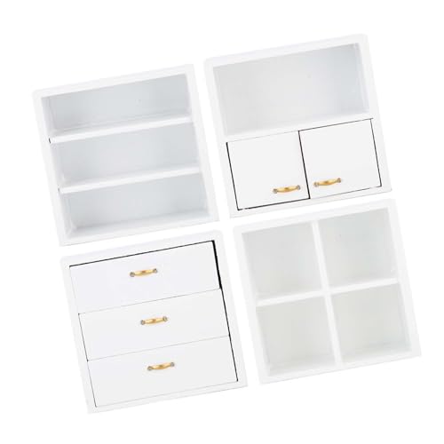 SUNGOOYUE Mini Wood Cabinet Wohnzimmer Schlafzimmer Einheit für Dollhouse Exquisite Verarbeitung Praktischer Dekoration Weiß weiß (White) von SUNGOOYUE