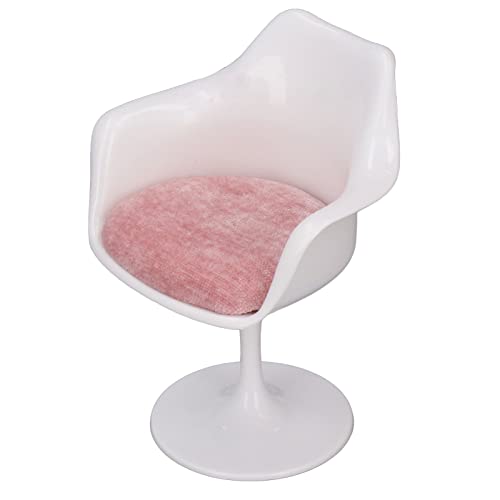 SUNGOOYUE Office Chair von White ABS Dull, Feines Finish, Romantische und Realistische Luft, Premiummaterial, Besser für das Puppenhaus (Mit Armlehne) von SUNGOOYUE
