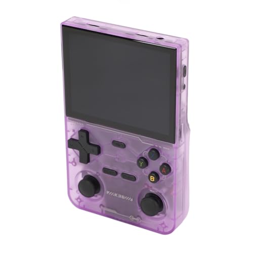 SUNGOOYUE Open Source Tragbare Spielekonsole mit Hochauflösender Bildschirm und Double 3D Joystick für Retro 3.5 -Inch -Spielkonsole Spieler (Purple) von SUNGOOYUE