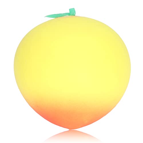 Pfirsich Squeeze Ball, Simulation Pfirsich Elastisch Lindert Angst Obst Stress Ball Spielzeug für Frauen Männer Kinder(Gelb) von SUNGOOYUE