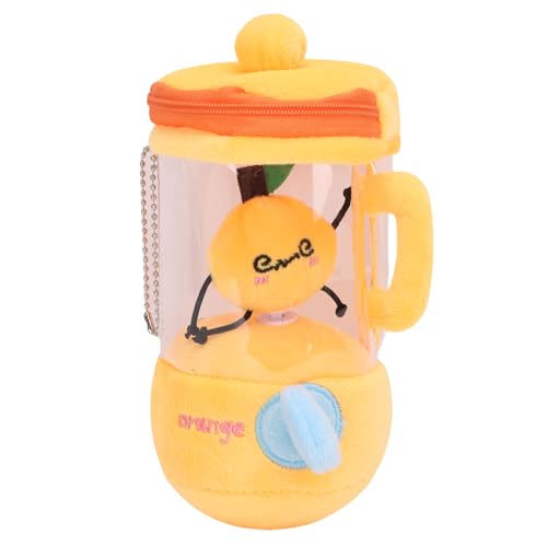 SUNGOOYUE Plüschspielzeug, Niedlicher Saftmixer Gefülltes Weich -Cartoon -Spielzeug Anhänger Kordelschnur Rotierende Plüschschlüssel für Kinderzimmerbag Dekoration (ORANGE) von SUNGOOYUE