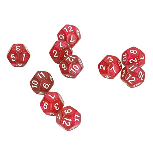 SUNGOOYUE Polyedrische Würfel -Set, 40pcs Polyedrische Würfel Klare Zahlen Wasserdichtes Oxidation 12 -seitig Set für das Spielunterricht (rot (Rot) von SUNGOOYUE