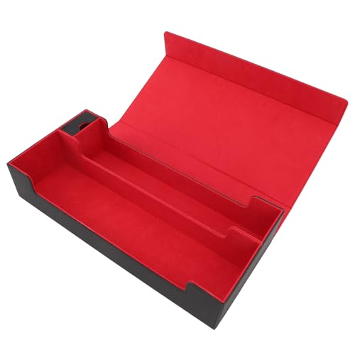 SUNGOOYUE Precise Card Storage Box PU Leder -Magnet -Verschlusskartendecks mit Schubladen, Enthält Mehr Als 550 Karten, Geeignet für Spiel und Handelskartenbegeisterte (Schwarz Rot) von SUNGOOYUE