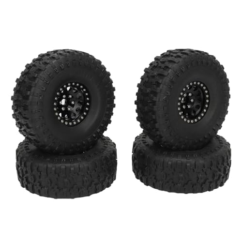 SUNGOOYUE RC Crawler Reifen, 4 Stück 1,9 Zoll RC Crawler Gummireifen mit 12 Loch Aluminiumlegierungsrädern Ersatz für SCX10 1/10 (Black) von SUNGOOYUE