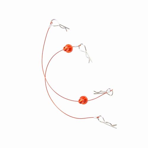 SUNGOOYUE RC -Körperschalen -Clip Draht, Clip R Stange mit Stahlseil RC Auto Anti Lost Body Shell Draht mit Schraubenhalter für/HSP/Arram Axial ECX 1/10 Auto (rot (Rot) von SUNGOOYUE