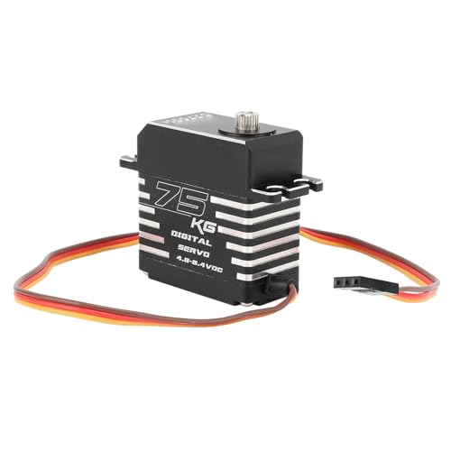 SUNGOOYUE RC-Servo Schwarz 75 Kg Bürstenloses Vollmetall mit Hohem Drehmoment und Servoarmen Digitales Servo für Axial für -Servos für Arrma RC-Car-Roboter-Servos und -Teile von SUNGOOYUE