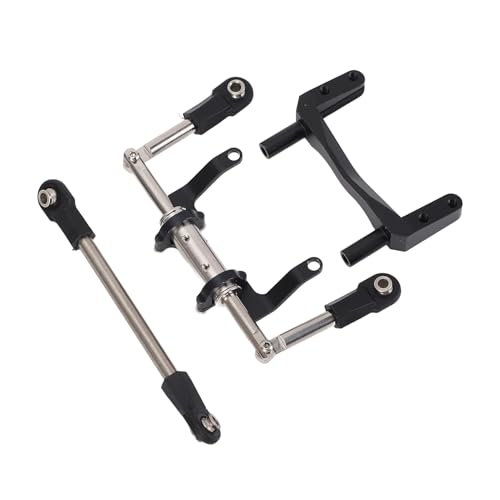 SUNGOOYUE RC -Servohalterung, Aluminiumlegierung Leicht Einstellbare Dämpfung mit Hydraulischer Lenkverbindung für SCX10 RC -Auto (Black) von SUNGOOYUE