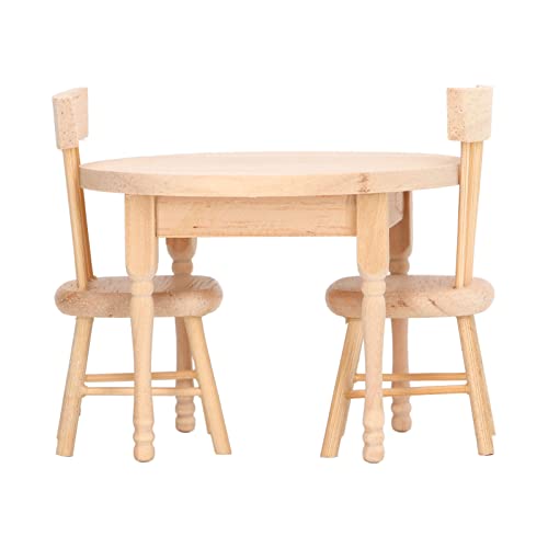SUNGOOYUE Retro -Mittagessen in Miniaturpuppenpuppe Holz Birke Rundtischstuhl des Zubehörs für Puppen für Puppen für SUNGOOYUE Retro -Mittagessen in Miniaturpuppenpuppe Holz Birke Rundtischstuhl des Zubehörs für Puppen für Puppen für von SUNGOOYUE
