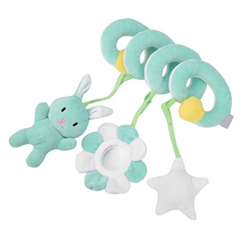 SUNGOOYUE Säugling Spiral Plüsch Rasseln Spielzeug Süßes Tierdesign für die Entwicklung von Babys für Kinderwagen und Krippen Grau/rosa/grün (Green) von SUNGOOYUE