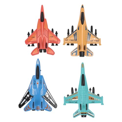SUNGOOYUE Sammel -Kampfflugzeug -Spielzeugset für Sammelkampfflugzeuge, 4PCS Legierungs Jet Kämpfer Modelle mit Aufregendem Propeller Design, für die Spielzeit von Kindern (Rot) von SUNGOOYUE