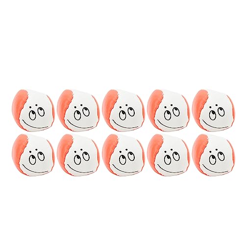 SUNGOOYUE Sitzsäcke, 10 Stück PU Leder Süßes Emotionsmuster Runde Cornhole Beutel Sandsäcke Werfen für Strandspiele Im Freien (Orange) von SUNGOOYUE