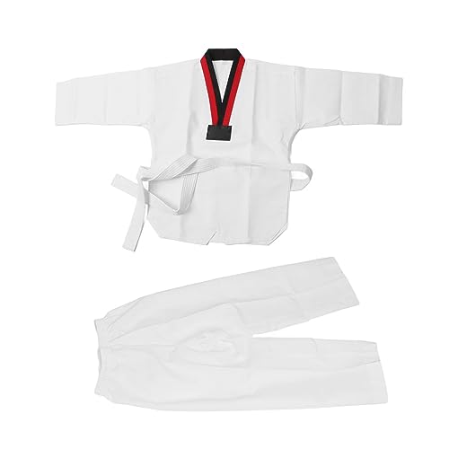 SUNGOOYUE Taekwondo Uniform, Leichter Atmungsaktiver Baumwollstoff TKD Kostüme Kleidung Karate Judo Taekwondo Dobok Kleidung, weiß SUNGOOYUE Taekwondo Uniform, Leichter Atmungsaktiver Baumwollstoff TKD Kostüme Kleidung Karate Judo Taekwondo Dobok Kleidung, weiß von SUNGOOYUE