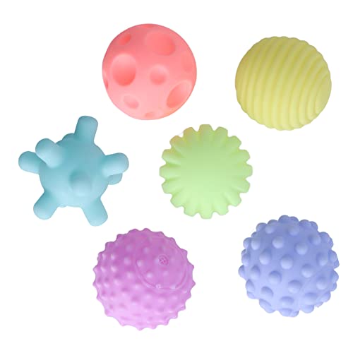 SUNGOOYUE Weiche Elastische Baby -sensorische Kugel -Set Multicolor Quetschendespielzeug für Grifftraining, Interaktion über Elternkind, Kunststoffmaterial (warme Farbe) von SUNGOOYUE